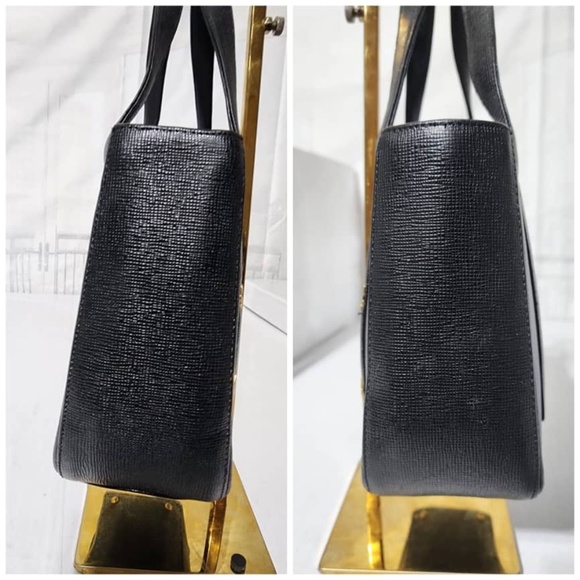 Authentic MCM Vintage Small Tote Bag Black - Picture 9 of 12